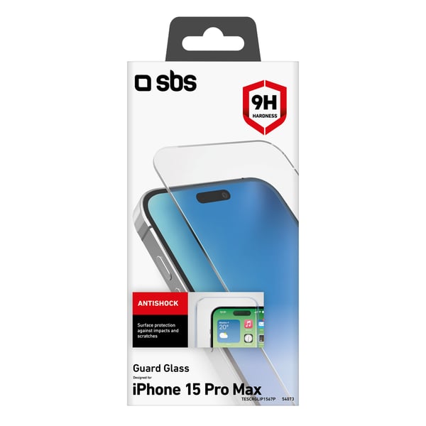 Miniatyrbillede 3 af 3: SBS TESCRGLIP1567P Skærm og -bagsidebeskytter til mobiltelefon Klar skærmbeskytter Apple 1 stk