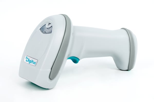Digitus Advanced Barcode Scanner, Corded, 1D/2D Handhållen steckkodsläsare 1D/2D CMOS Vit, Petrolfärgad