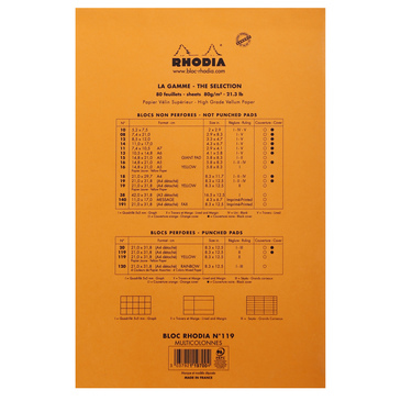 Rhodia N°119 blok og notesblok A4+ 80 ark Orange