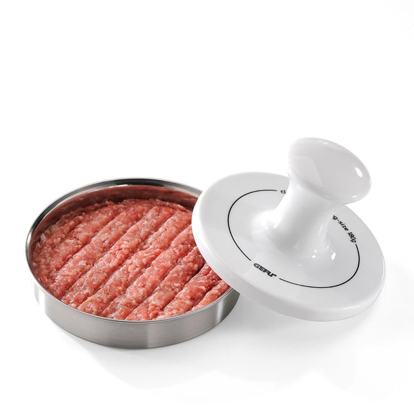 GEFU SPARK hamburger presse Rustfrit stål, Hvid Porcelæn, Rustfrit stål