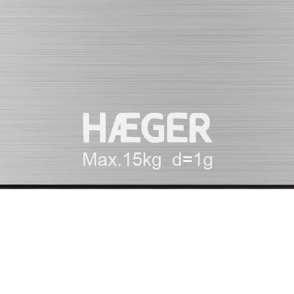 Miniatyrbillede 3 af 4: Haeger KS-DIG.012A køkken- og diætvægt Rustfrit stål Bordplade Rektandel Elektronisk køkkenvægt