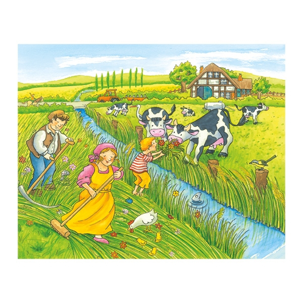 Goki 57839 Blok puslespil 12 stk Farm