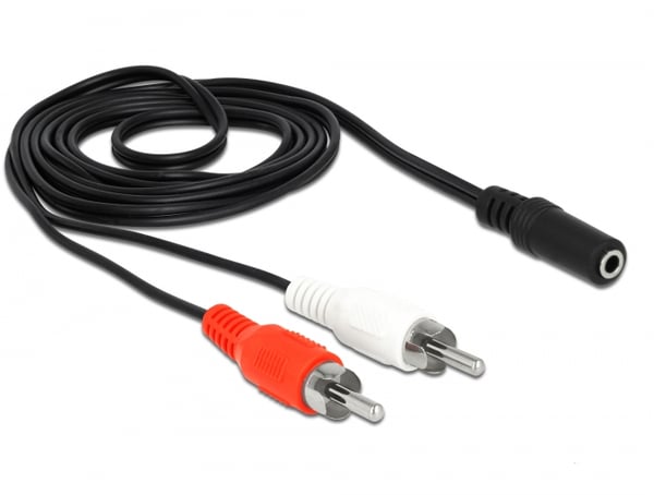 DeLOCK 85808 lydkabel 1,4 m 2 x RCA 3.5mm Sort, Rød, Hvid