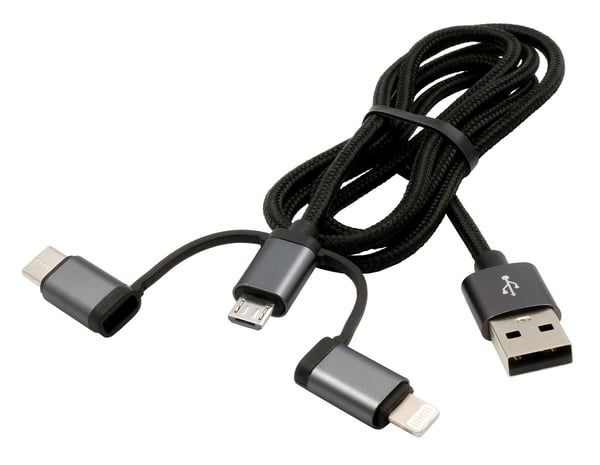 Miniatyrbild 1 av 4: EXSYS EX-K1403-2 USB-kablar USB 2.0 1 m USB A USB C 0,48 Gbit/s Svart, Grå