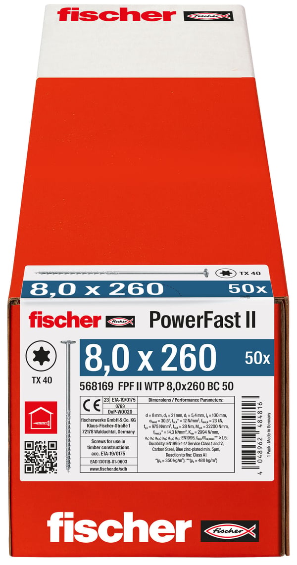 Fischer 568169 skrue/bolt 50 stk