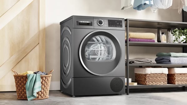 Miniatyrbillede 6 af 12: Bosch Serie 6 WQG245DRES tørretumbler Fritstående Front-læsning 9 kg Grå