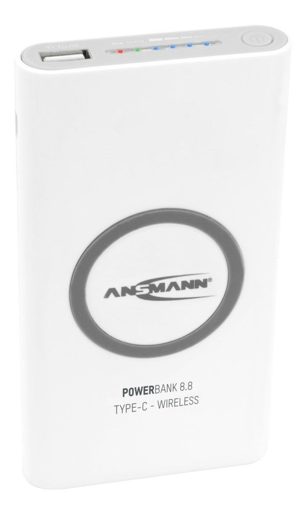 Ansmann Powerbank 8.8 Litium polymeeri (LiPo) 8000 mAh Langaton lataaminen Valkoinen Ansmann Powerbank 8.8 Litium polymeeri (LiPo) 8000 mAh Langaton lataaminen Valkoinen