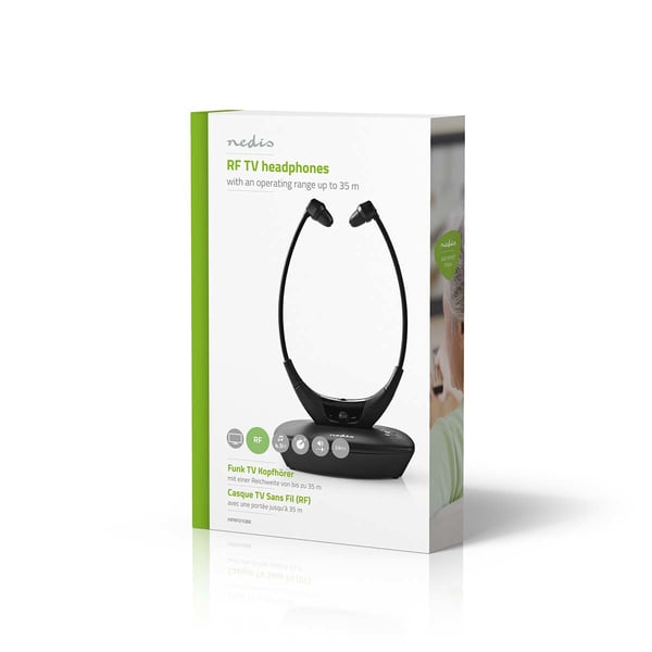 Nedis HPRF010BK kuulokkeet ja kuulokemikrofoni Langallinen & langaton Leuan ali TV USB Type-C Latausteline Musta