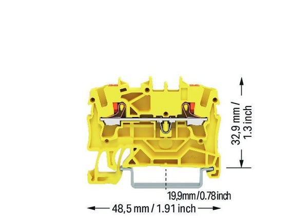 Wago 2202-1206 termisk blok Gul