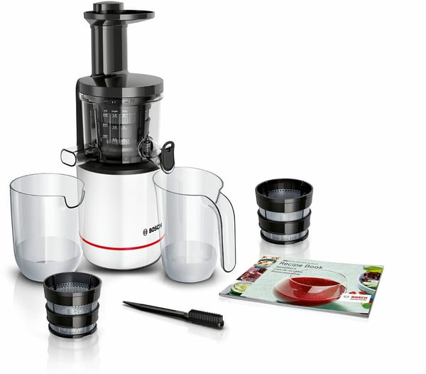 Pikkukuva 1 / 3: Bosch MESM500W mehukone Hidas mehulinko 150 W Musta, Valkoinen