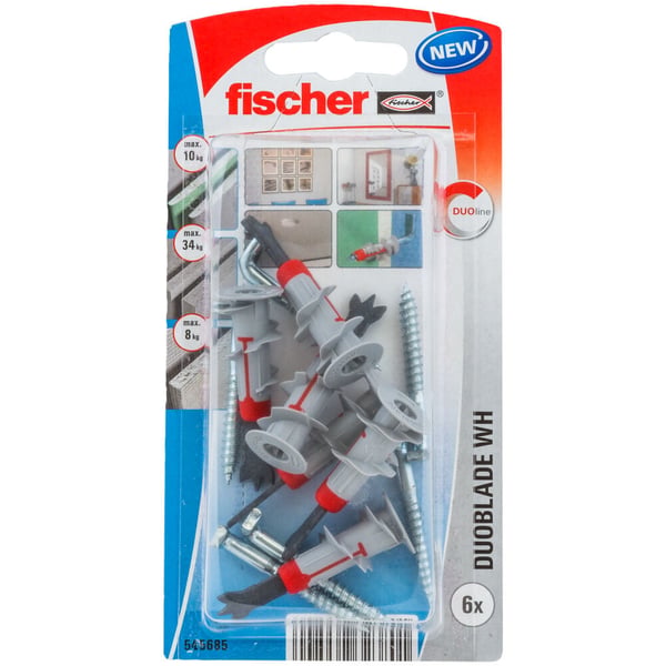 Fischer 545685 skruvankare och väggplugg 6 styck 44 mm Fischer 545685 skruvankare och väggplugg 6 styck 44 mm