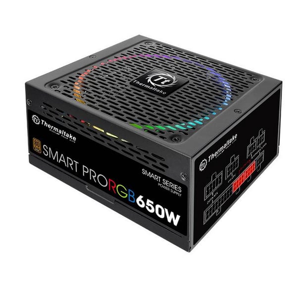 Pikkukuva 1 / 6: Thermaltake Smart Pro RGB virtalähdeyksikkö 650 W 24-pin ATX ATX Musta