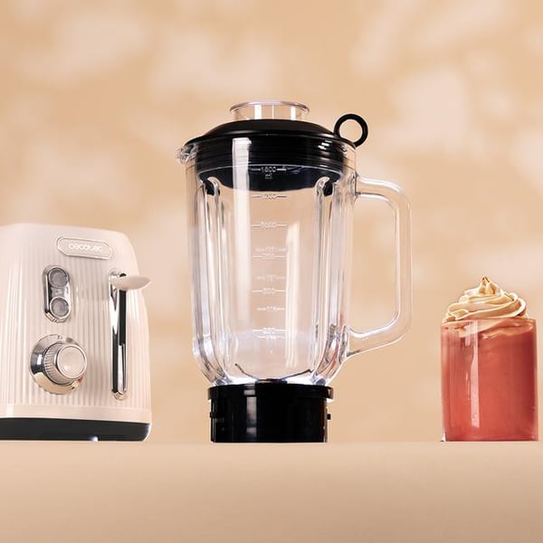 Miniatyrbild 6 av 8: Cecotec Power Black Titanium RetroBeige 1,5 l Bänkmixer 1200 W Beige