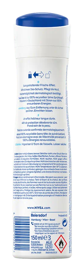 NIVEA Fresh Natural Deo Spray Kvinna Spraydeodorant 150 ml 1 styck