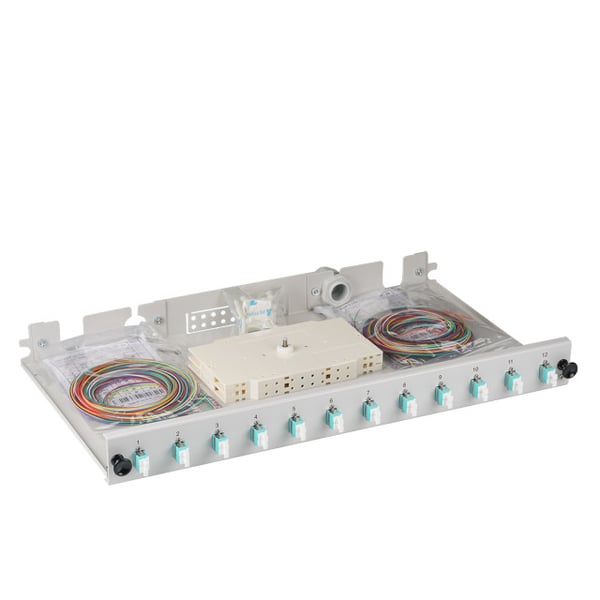 EFB Elektronik B71901L12OM3 fiber adapter LC 1 stk Turkisfarve, Grå