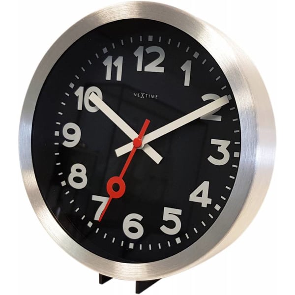 Miniatyrbillede 5 af 7: NeXtime 3998ARZW Væg- og bordur Kvartsur Cirkel Sort, Sølv