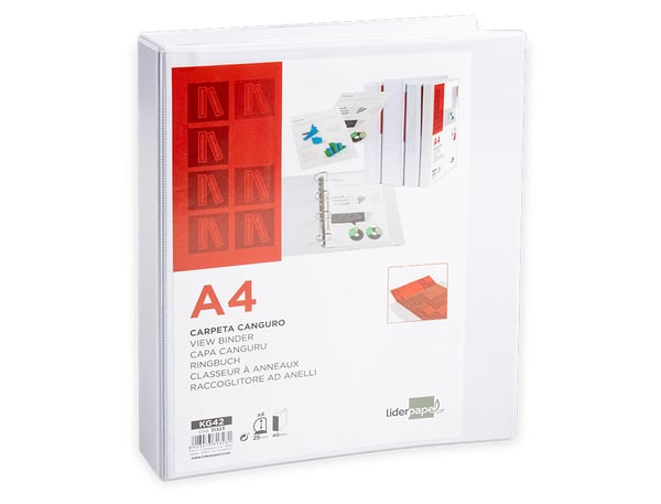 Miniatyrbild 2 av 2: Liderpapel KG42 ringpärmar A4 Röd, Vit