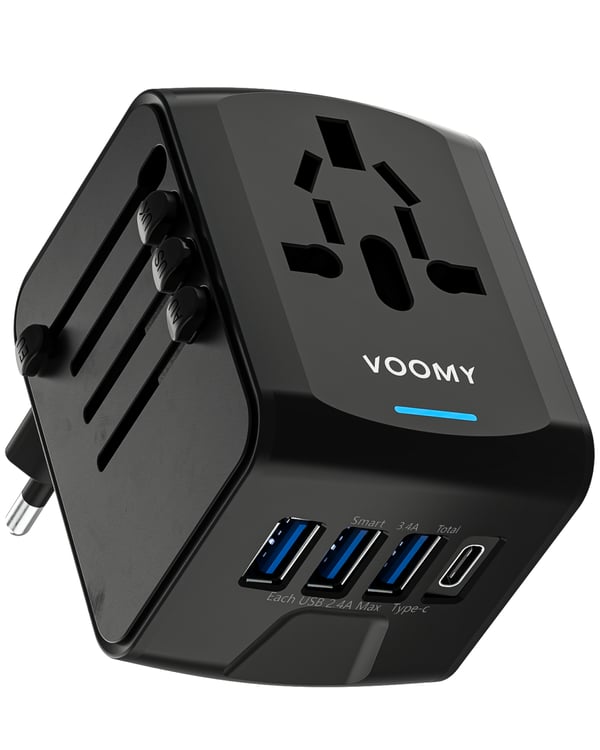 Miniatyrbillede 1 af 7: Voomy Travel Y20 strømstik adapter Universel Sort