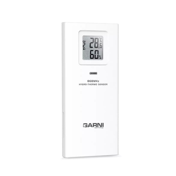 Miniatyrbillede 3 af 3: GARNI GARNI056H temperatur- & fugtighedssensor Udendørs Temperatur og luftfugtighedssensor Fritstående Trådløs