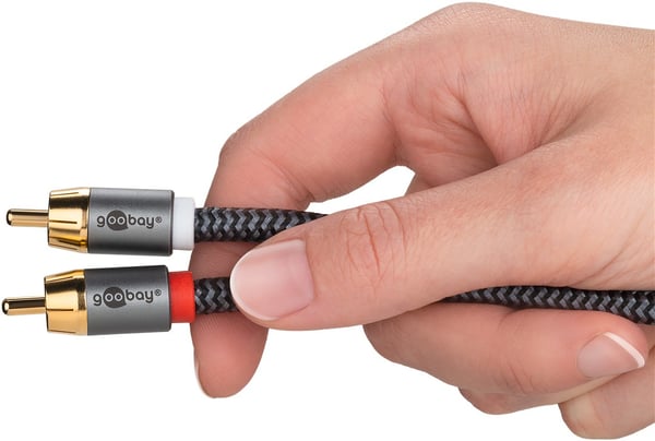 Goobay 65303 lydkabel 10 m 2 x RCA RCA Sort, Sølv