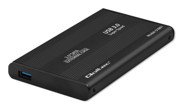 Qoltec 51861 tallennusaseman kotelo HDD-/SSD-kotelo Musta 2.5"