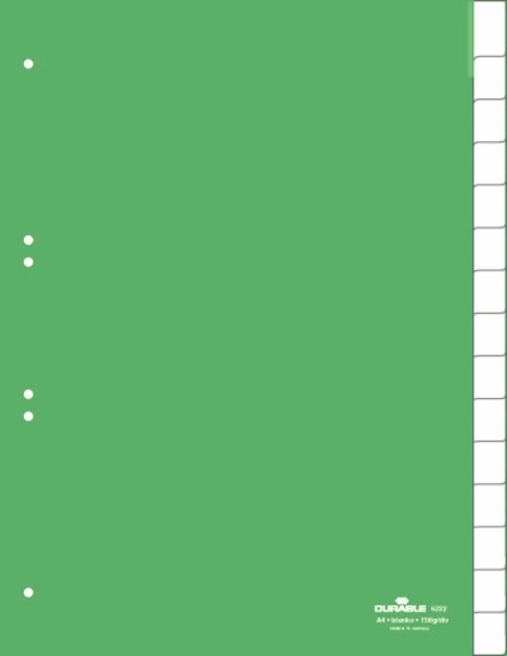 Miniatyrbillede 1 af 2: Durable 6222-05 Blankt faneindeks Grøn