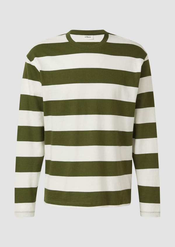 s.Oliver 2174891.79G6.XL skjorte & top Crew neck Langærmet Bomuld, Elastin