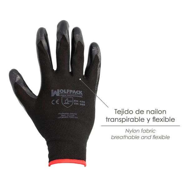 Wolfpack Guantes Nitrilo / Nylon Impregnado 11'