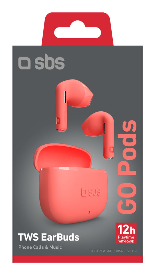 SBS Go Pods Kuulokkeet True Wireless Stereo (TWS) In-ear Puhelut/Musiikki USB Type-C Bluetooth Punainen
