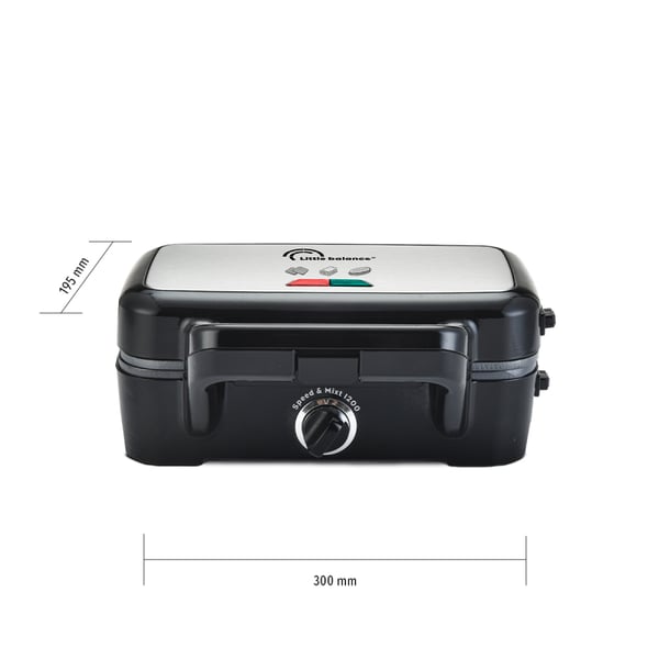 Miniatyrbillede 4 af 5: Little Balance Speed'n Mixt sandwichtoaster 1200 W Sort, Sølv