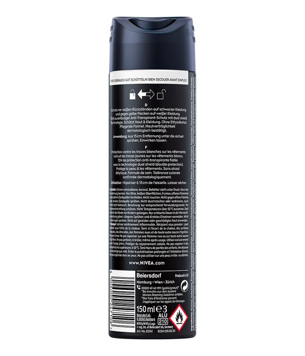 NIVEA MEN Black & White Mænd Spray deodorant 150 ml 1 stk