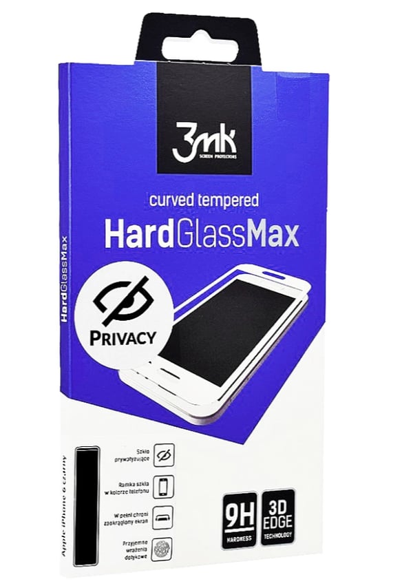 3MK HARDGLASSMAX PRIVACY IPHONE6S+BLACK Skærm og -bagsidebeskytter til mobiltelefon Klar skærmbeskytter Apple 1 stk