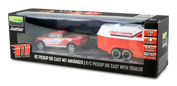 Amewi RC Pickup Die Cast hevosvaunulla 1 64 RTR punainen