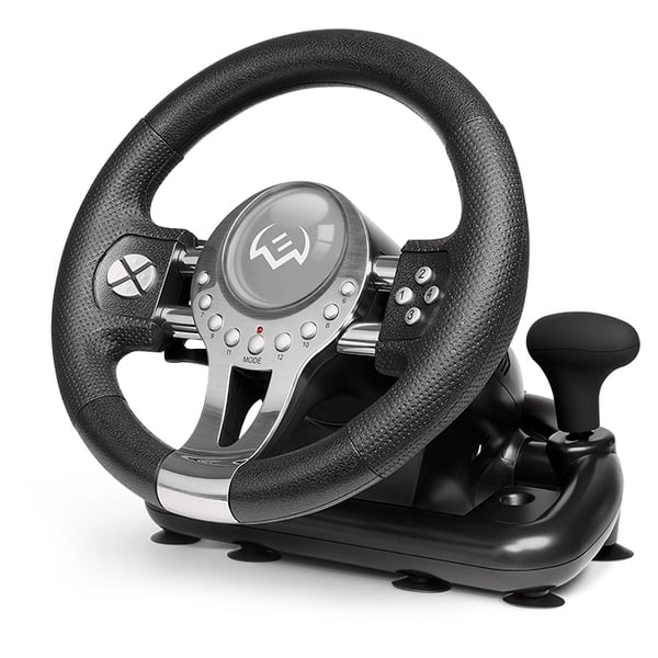 SVEN GC-W800 peliohjain Musta, Harmaa USB Ohjauspyörä + polkimet PC, PlayStation 4, Playstation 3, Xbox One
