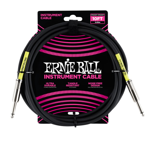 Ernie Ball P06048 ljudkabel 3 m 6,35mm Svart Ernie Ball P06048 ljudkabel 3 m 6,35mm Svart
