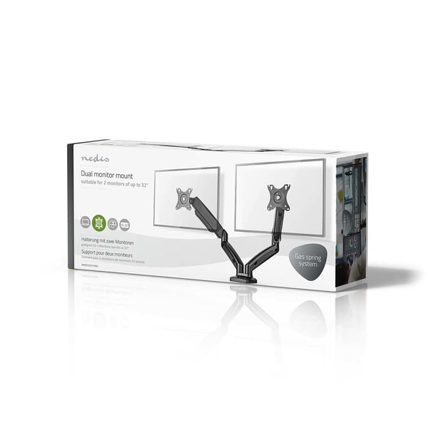 Miniatyrbillede 8 af 10: Nedis MMDOSGS110BK skærmbeslag og -stativer 81,3 cm (32") Skrivebord Sort