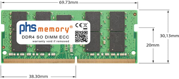 PHS-memory SP396143 hukommelsesmodul 32 GB 2 x 16 GB DDR4 Fejlkorrigerende kode
