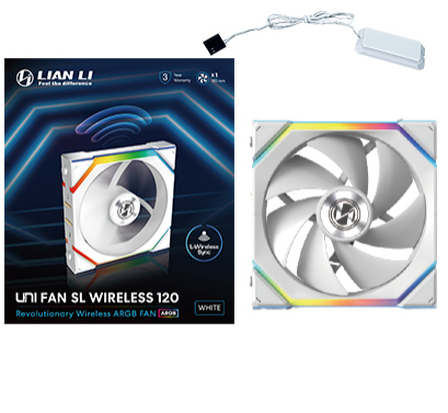Miniatyrbillede 1 af 2: Lian Li UNI FAN SL Wireless 120 Computerkabinet Ventilator 12 cm Hvid 1 stk
