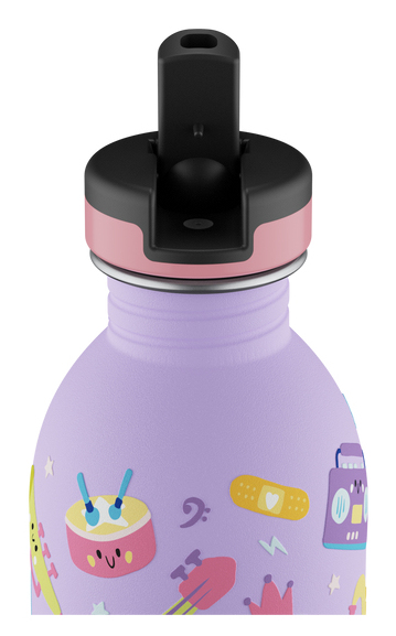 24Bottles Music Friends Päivittäinen käyttö 250 ml Silikoni, Ruostumaton teräs Purppura