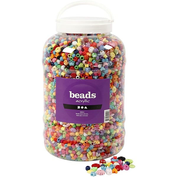 Miniatyrbillede 1 af 8: Creativ Company 61805 perle Perlemiks Plast Forskellige farver 8100 stk
