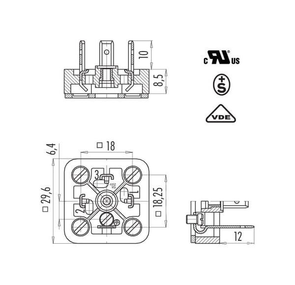 BINDER 43-1713-000-03 standard elektrisk stik 10 A