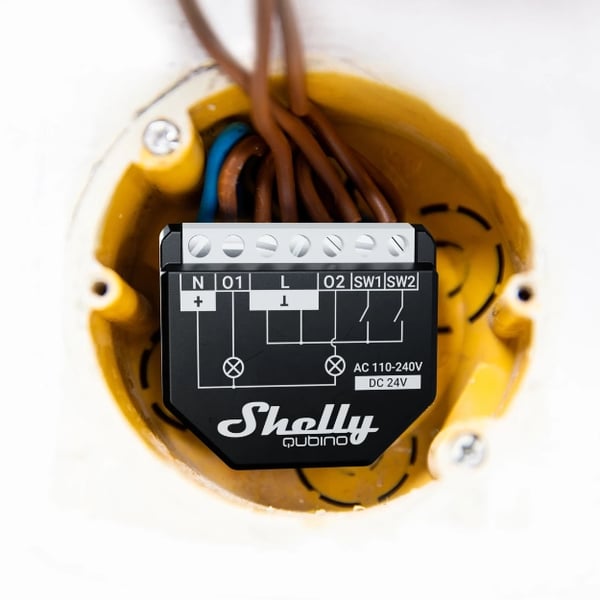 Shelly Qubino WAVE 2PM Älykytkin Musta