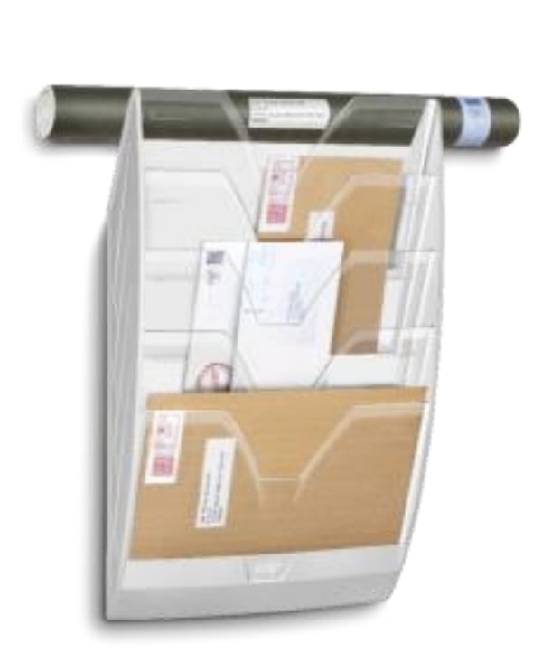 CEP Wand-Prospekthalter DIN A4 5 Fächer weiss/glasklar bladholder Polystyren (PS) Hvid CEP Wand-Prospekthalter DIN A4 5 Fächer weiss/glasklar bladholder Polystyren (PS) Hvid
