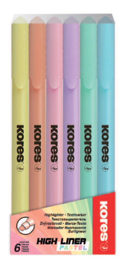 Kores TM36246 speedmarker 6 stk Lyse Blå, Lysegrøn, Lys orange, Lyserød, Violet, Gul