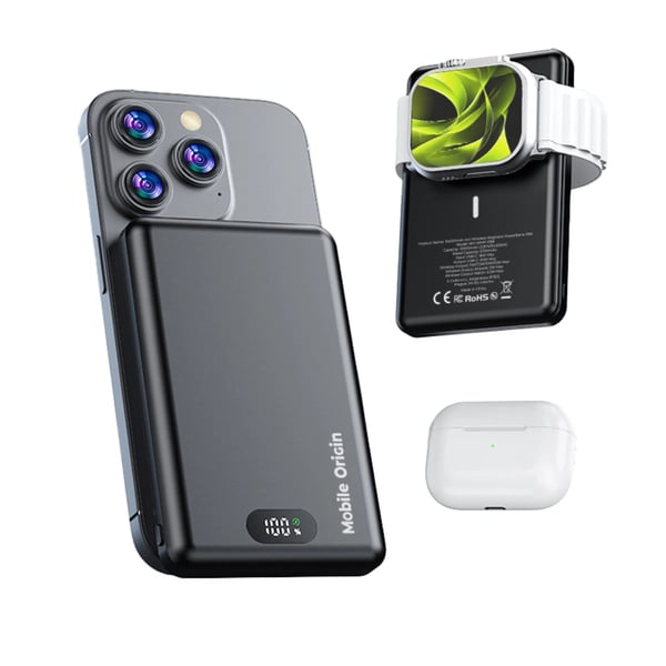 Mobile Origin PowerBank 10000mAh 3in1 Trådlös Magnetisk PowerBank PB8