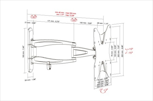 Munari SP312 tv-beslag 106,7 cm (42") Sort