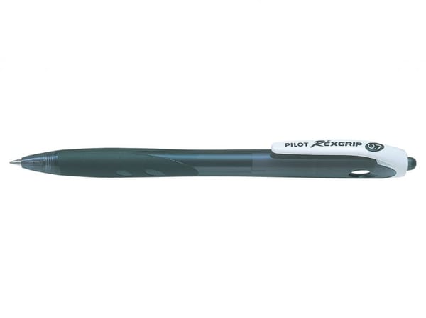 Pilot Rexgrip Svart Fastklämbar, indragbar kulspetspenna Fin 10 styck