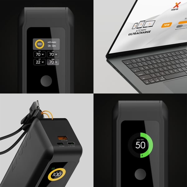 Xtorm XNG271W70 akku- ja paristolaturi Litiumioni (Li-Ion) 27000 mAh Musta