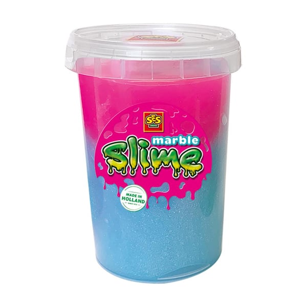 SES Creative Slime - Marble - Blauwe en roze slijm - Goed uitwasbaar – Kant en klare slijm om mee te spelen en ontdekken - Glutenvrij