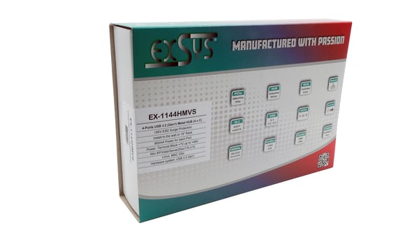 Miniatyrbild 5 av 5: EXSYS EX-1144HMVS gränssnittshubbar USB 3.2 Gen 1 (3.1 Gen 1) Type-C Svart